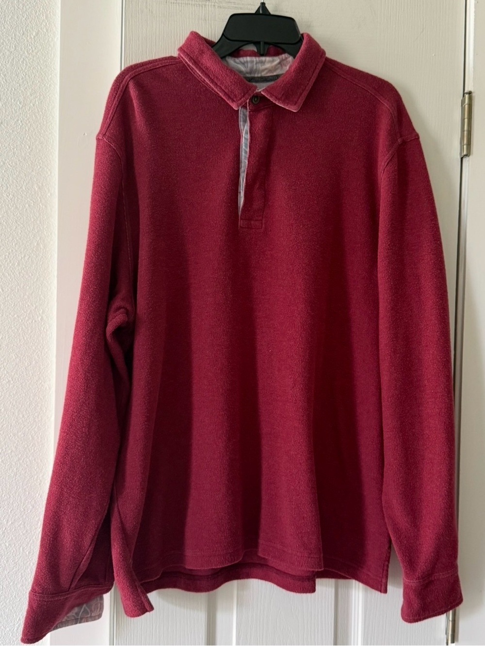 Tommy Bahama Men’s XL Burgundy Long Sleeve Polo Pullover Sweatshirt